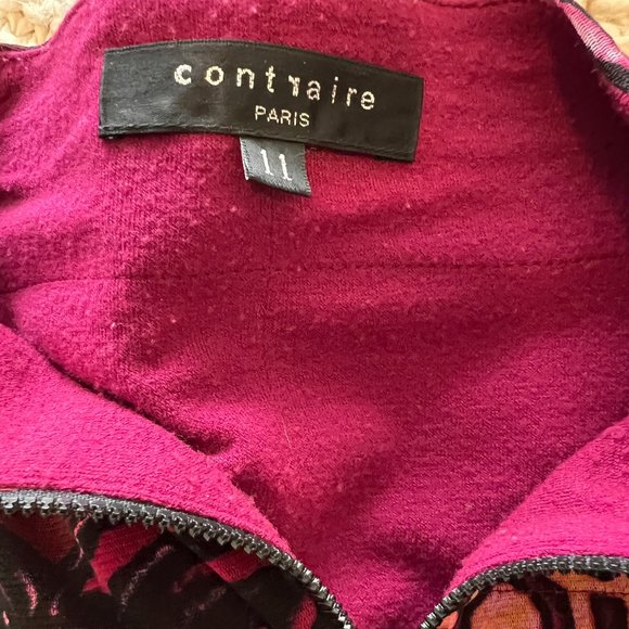 Contraire Paris - Womens Bright Fuchsia Stretch Zip Up Jacket - Size 11 - Picture 9 of 9